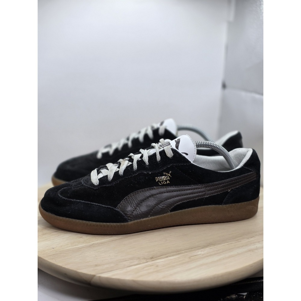 Mens Size 10.5 - VTG Puma Liga Suede Black Athletic‎ indoor shoes